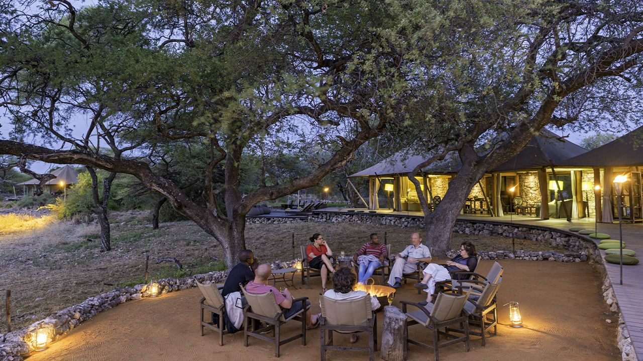 Onguma-Tented-Camp-Evening-Boma-Guests